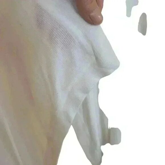 BCBGMAXAZRIA Women's White Lyocell/Spandex Knit Jacklin Raglan Open Front Hi-Lo - Picture 6 of 10